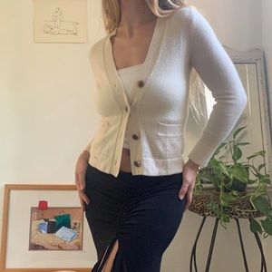 100% cashmere cream cardigan